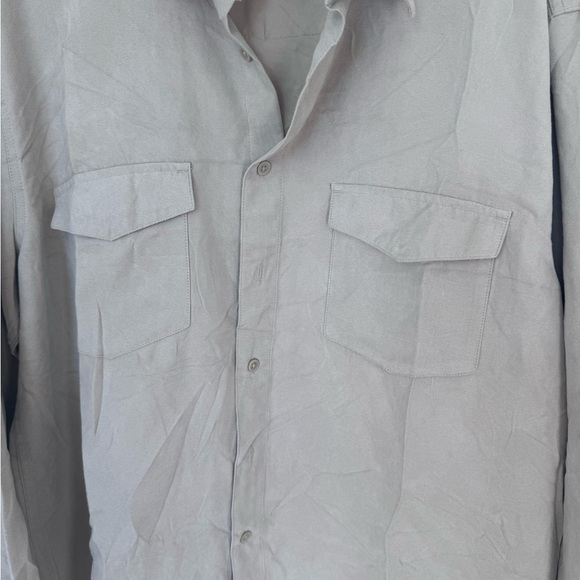 Bruno Sueded Men's tan button down long sleeve shirt - Picture 5 of 8